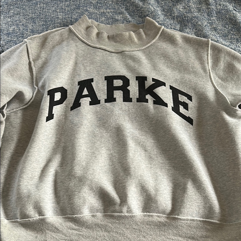 PARKE v SET Gray Sweatshirt with Black Lettering